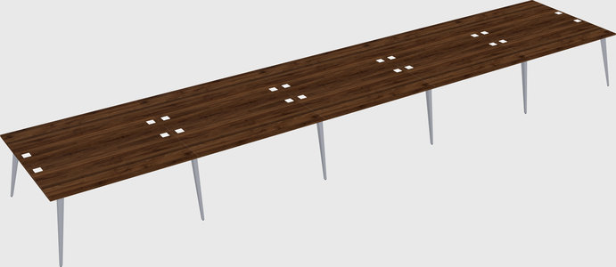 Shared rectangular office desk system