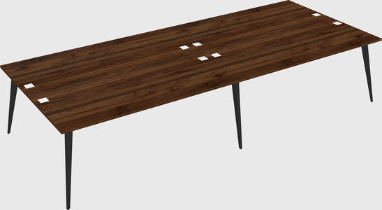Shared rectangular office desk system