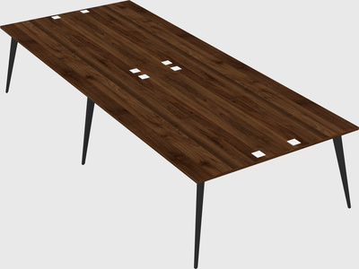 Shared rectangular office desk system