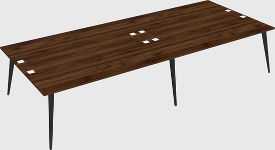 Shared rectangular office desk system