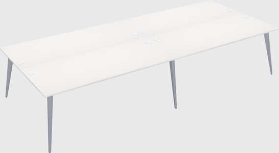 Shared rectangular office desk system