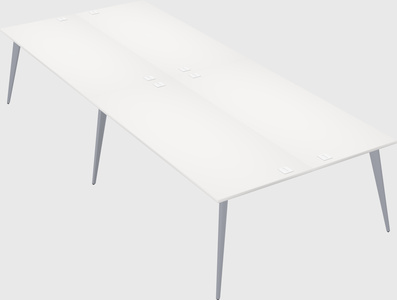 Shared rectangular office desk system