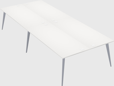 Shared rectangular office desk system
