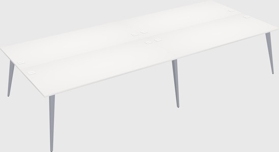 Shared rectangular office desk system