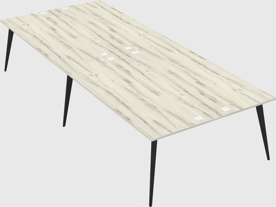 Shared rectangular office desk system