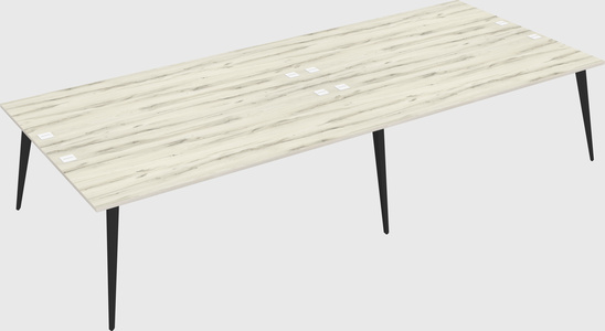 Shared rectangular office desk system
