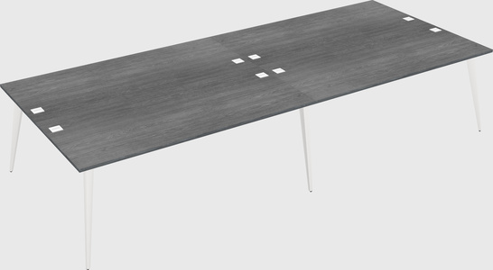 Shared rectangular office desk system