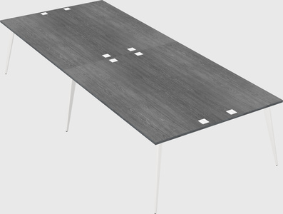 Shared rectangular office desk system