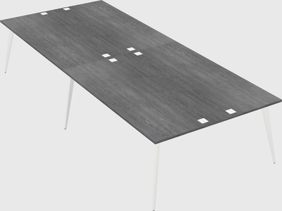 Shared rectangular office desk system