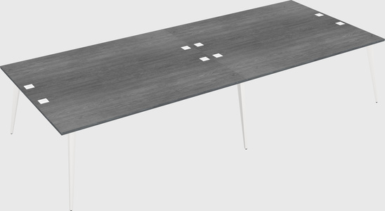 Shared rectangular office desk system