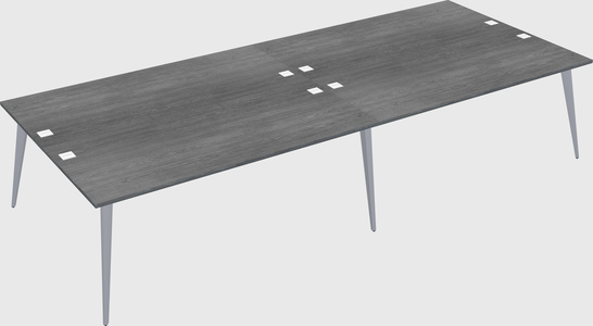 Shared rectangular office desk system