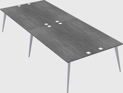 Shared rectangular office desk system