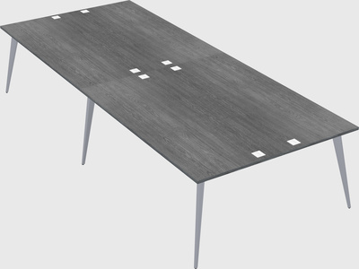 Shared rectangular office desk system