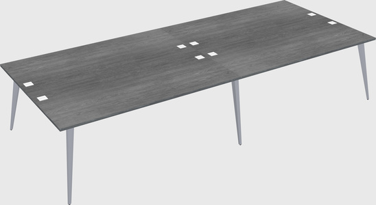 Shared rectangular office desk system