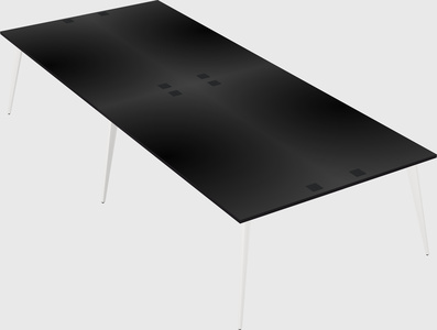 Shared rectangular office desk system