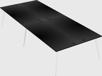 Shared rectangular office desk system