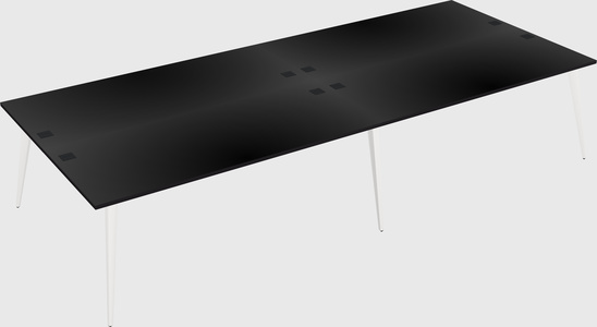 Shared rectangular office desk system