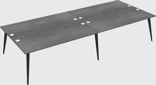 Shared rectangular office desk system