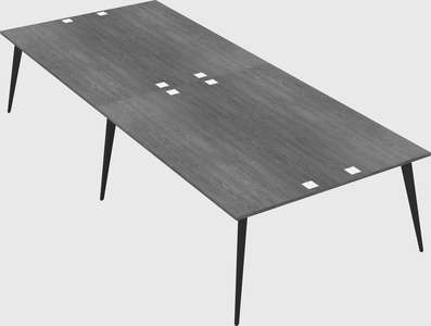 Shared rectangular office desk system