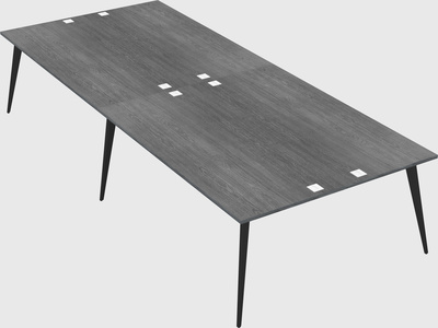 Shared rectangular office desk system