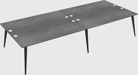 Shared rectangular office desk system