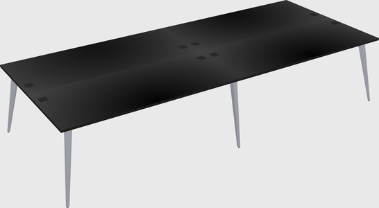 Shared rectangular office desk system