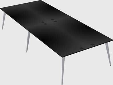 Shared rectangular office desk system