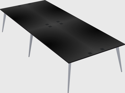 Shared rectangular office desk system