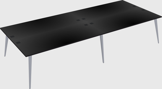 Shared rectangular office desk system