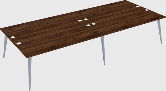 Shared rectangular office desk system