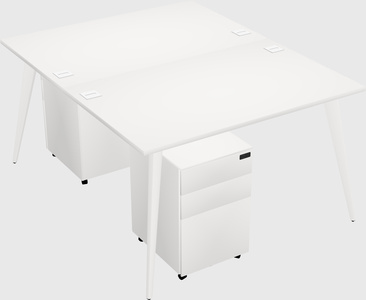 Shared rectangular office desk system