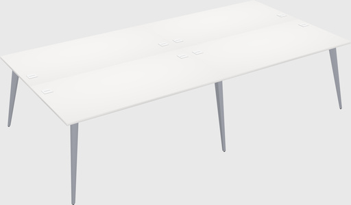 Shared rectangular office desk system