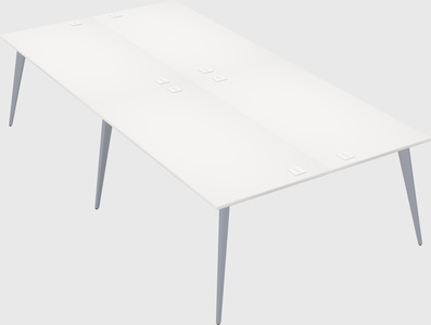 Shared rectangular office desk system