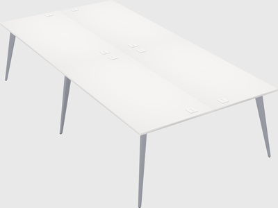 Shared rectangular office desk system