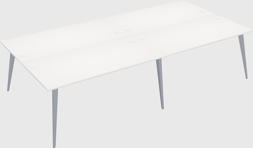 Shared rectangular office desk system