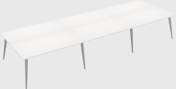 Shared rectangular office desk system
