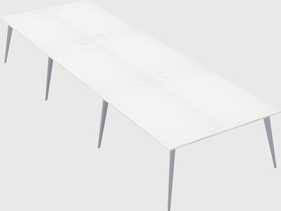 Shared rectangular office desk system