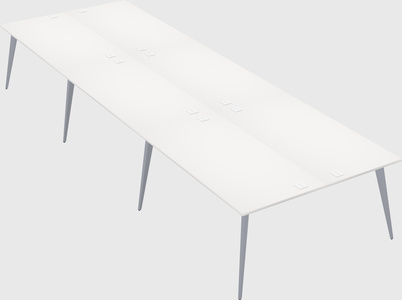 Shared rectangular office desk system