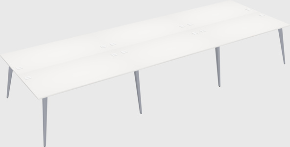 Shared rectangular office desk system