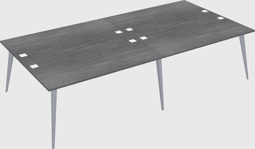 Shared rectangular office desk system