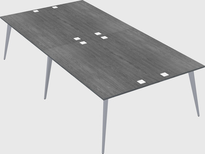 Shared rectangular office desk system