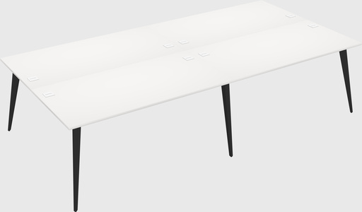 Shared rectangular office desk system