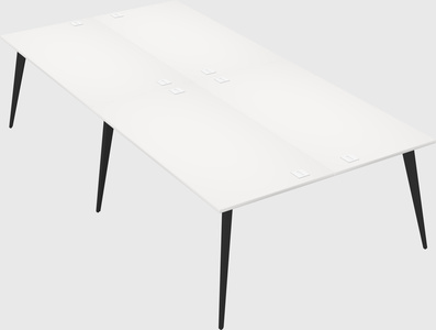 Shared rectangular office desk system