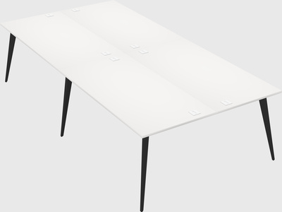 Shared rectangular office desk system