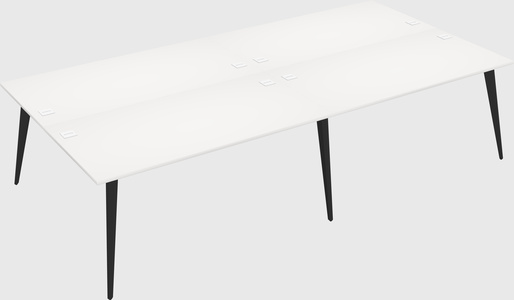 Shared rectangular office desk system