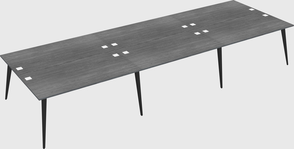 Shared rectangular office desk system