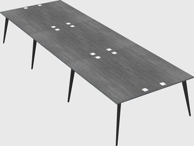 Shared rectangular office desk system