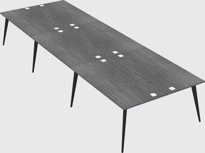 Shared rectangular office desk system
