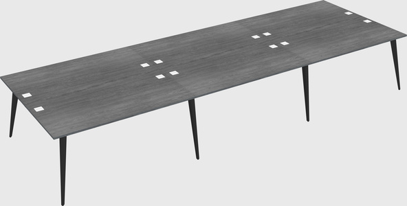 Shared rectangular office desk system