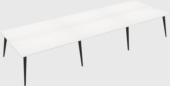 Shared rectangular office desk system